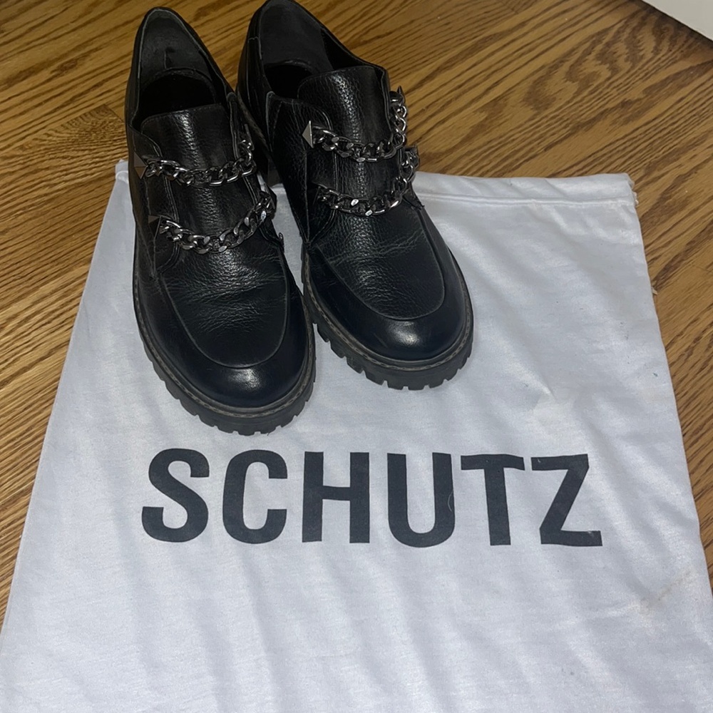 Schutz Ruteh Black Loafers